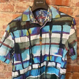 Robert Graham Blue Patterned Button Down M